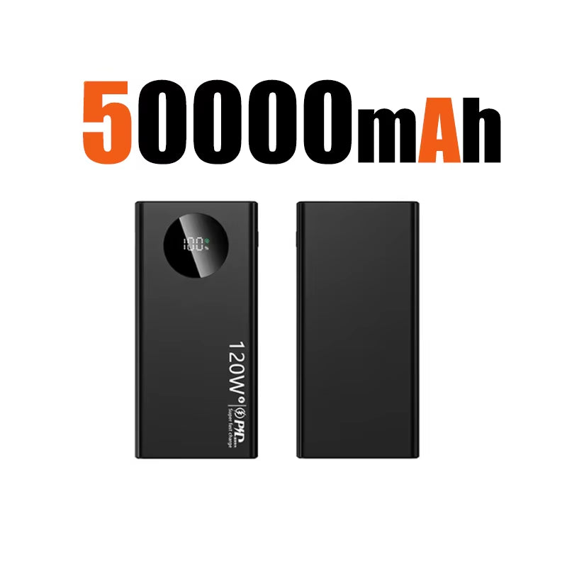 Unleash Power Anywhere: 120W 50000mAh High Capacity Power Bank for Fast Charging Your Devices - Perfect for iPhone, Samsung, and Huawei!