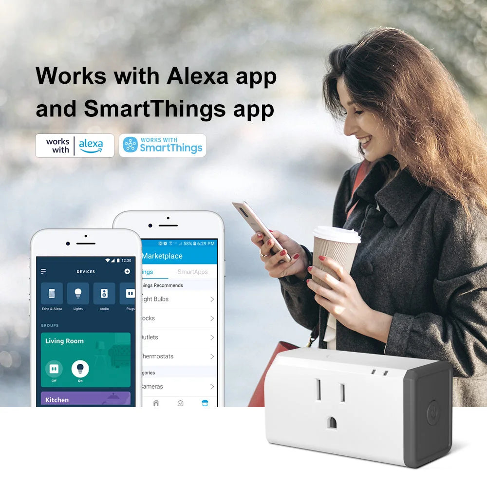 Enhance Your Smart Home with 1/2PCS Itead S31 Lite US Smart Zigbee Socket Plug - Voice Control Compatible with Alexa and SmartThings Hub